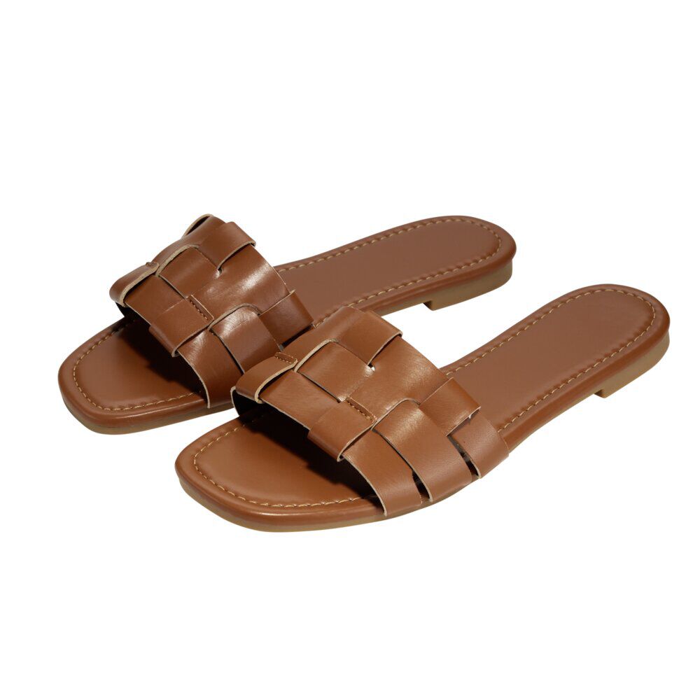 Sandales femme carrées simili marron 37/38