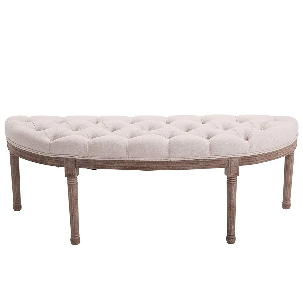 Tufted Half Circle Ottoman Bench Seat