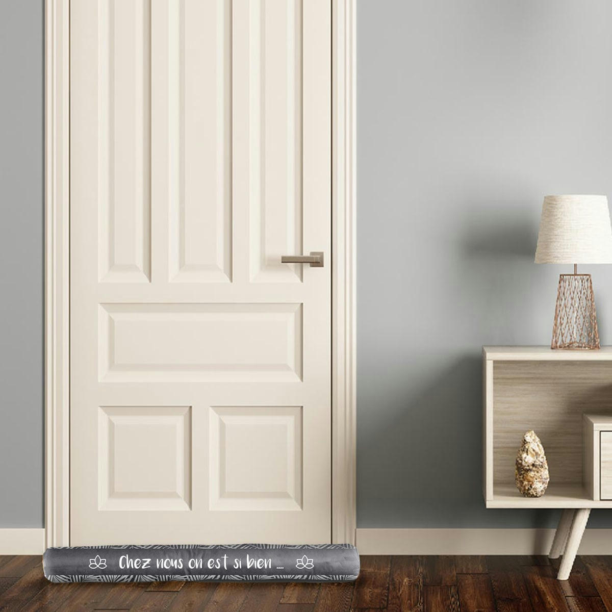 - Coussin de porte gris