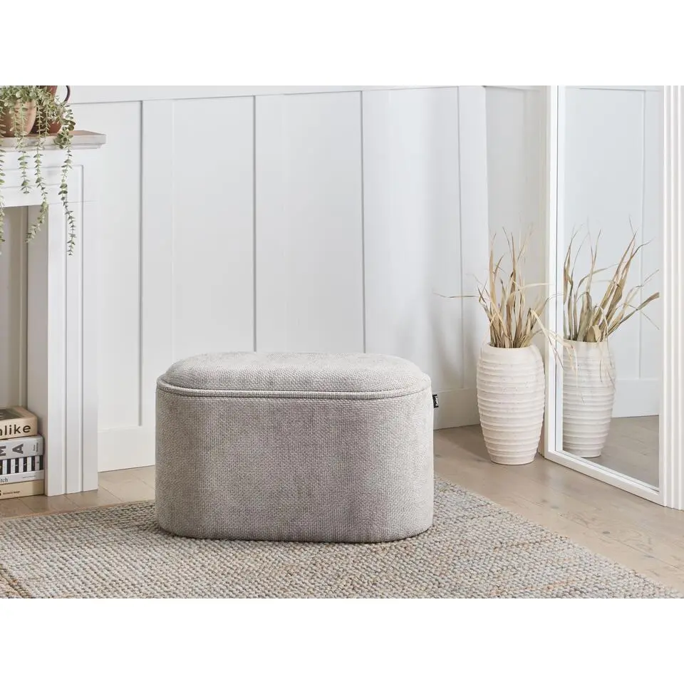 ARTAS - Opbergbankje - Grijs - Chenille