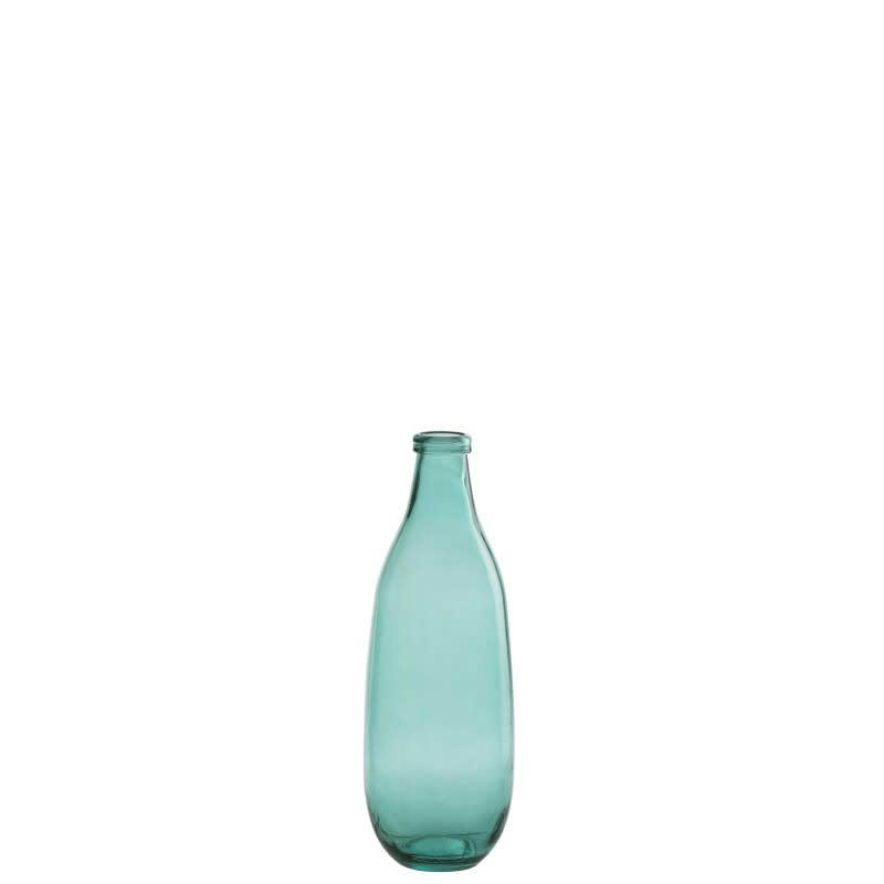 - Vase bouteille en verre azur 14x14x41 cm