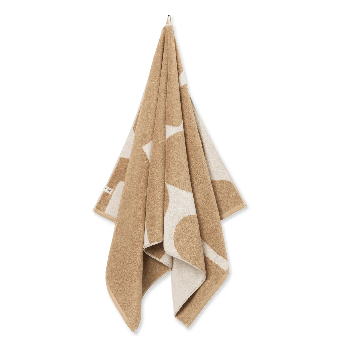 Ferm Living - Ebb Badetuch 140 x 70 cm, sand / naturweiß