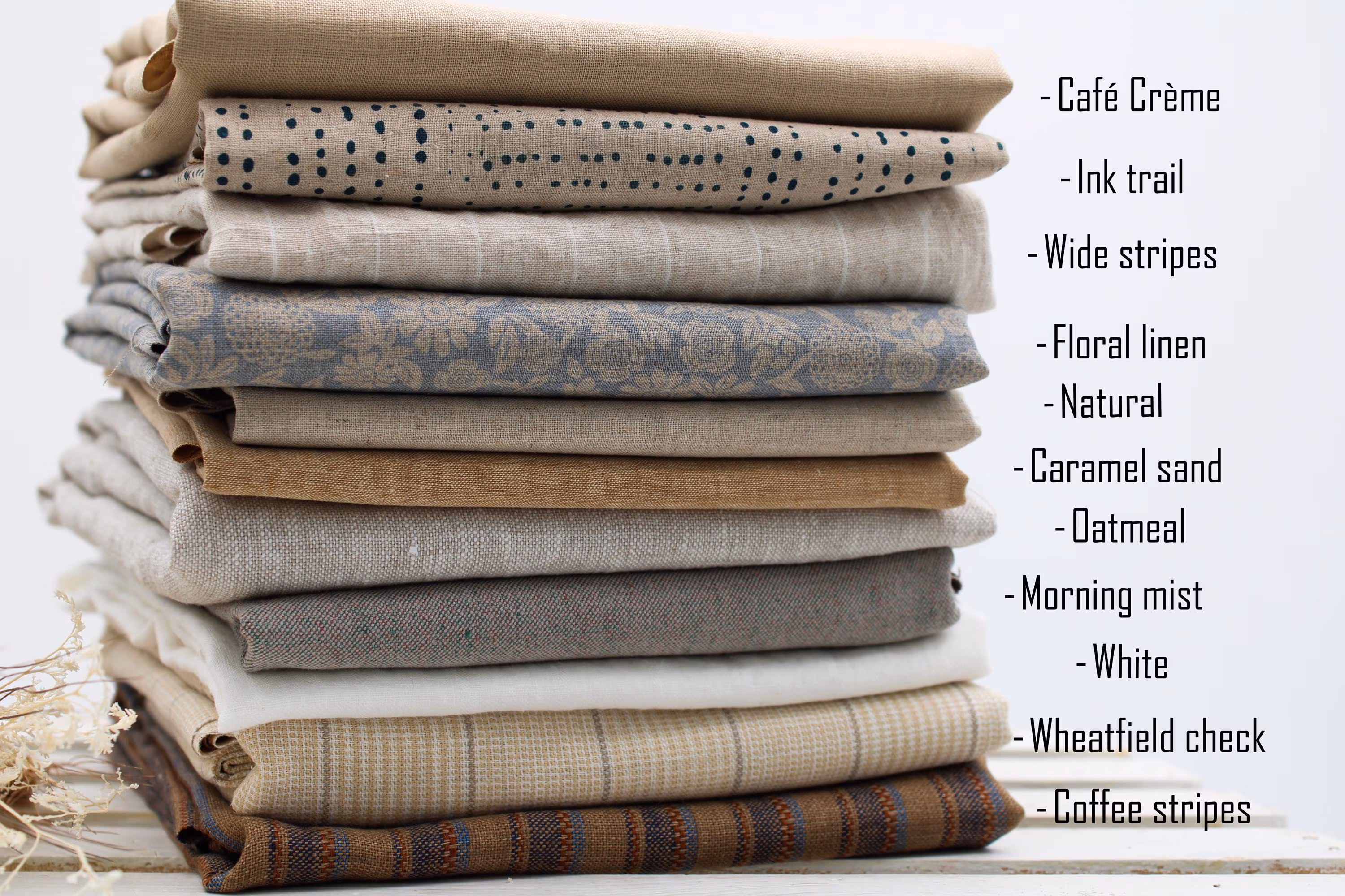Linen fabric by the yard and Linen Cotton blend / Beige Linen Fabric for Clothing, for Curtains / EUROPEAN FLAX certified linen fabric