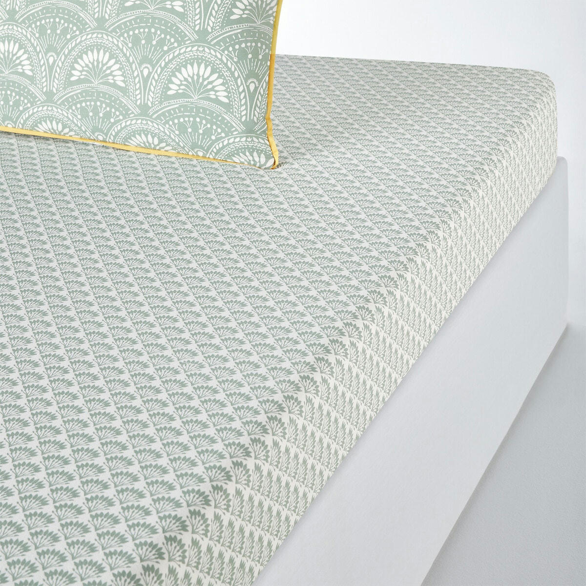 Drap housse en coton lavé, Jaipur vert