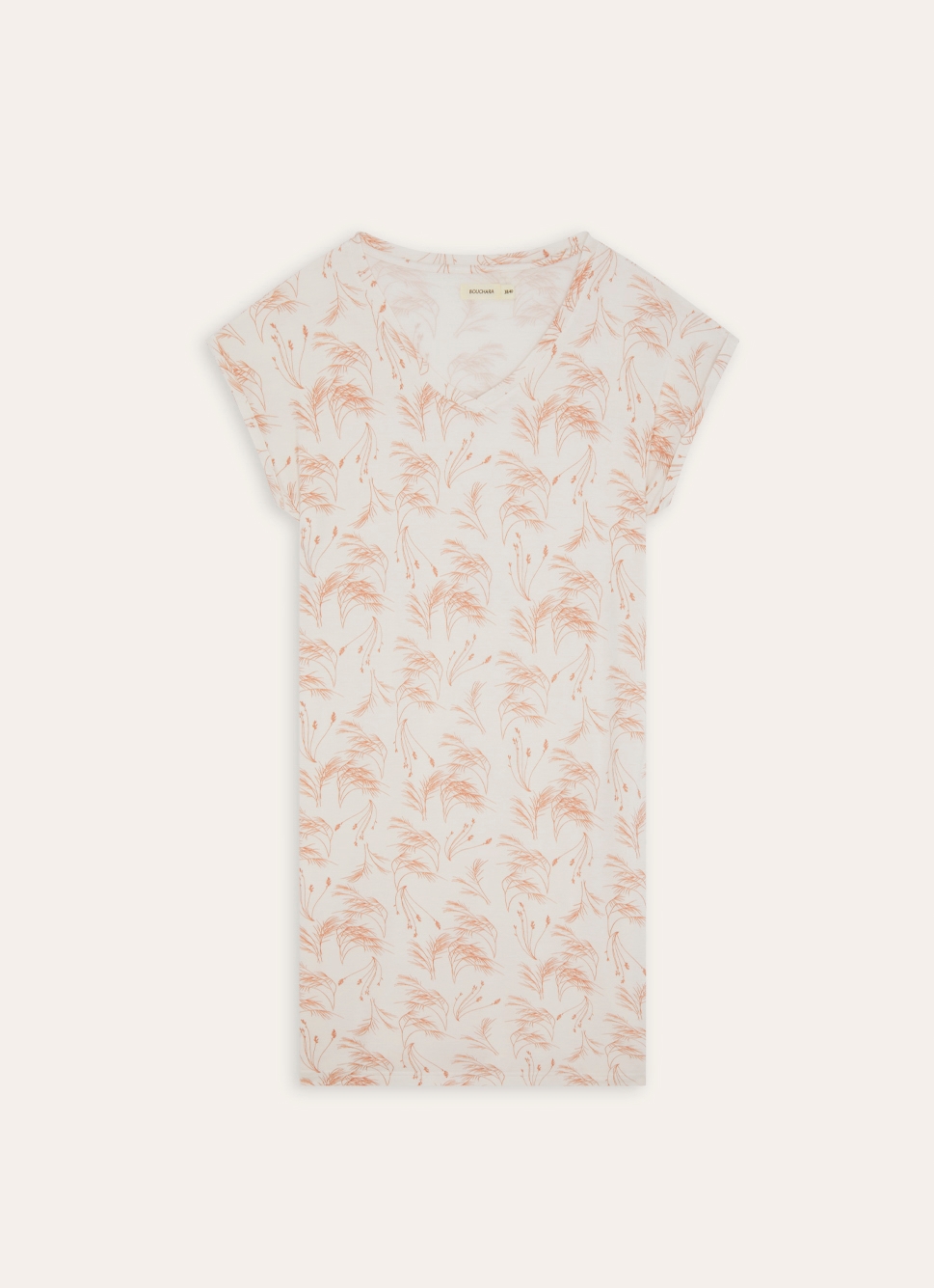 CHEMISE DE NUIT IMPRIMÉ VÉGÉTAL ROSE ROSE