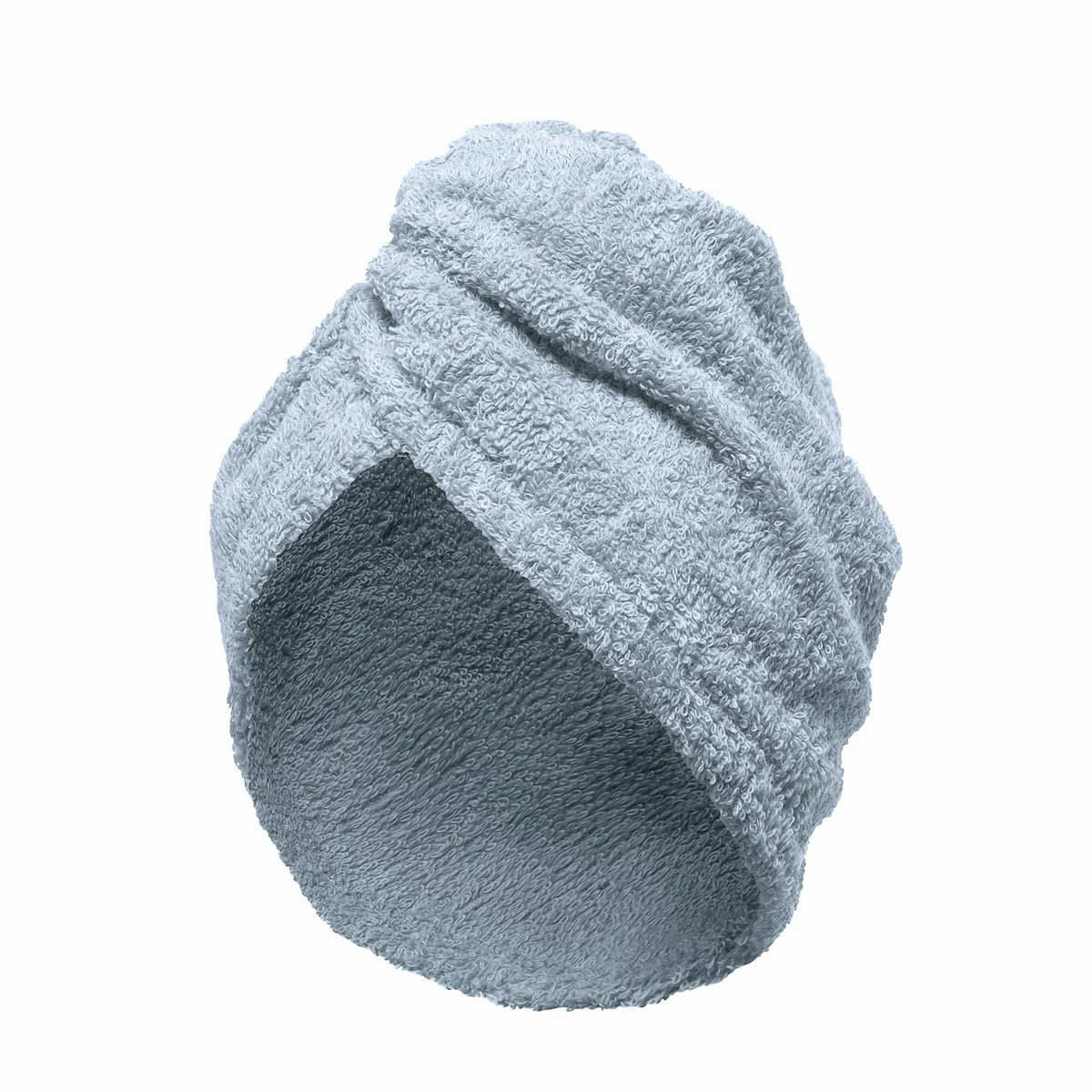 TURBAN DE BAIN - Turban éponge fermeture élastique en coton gris clair