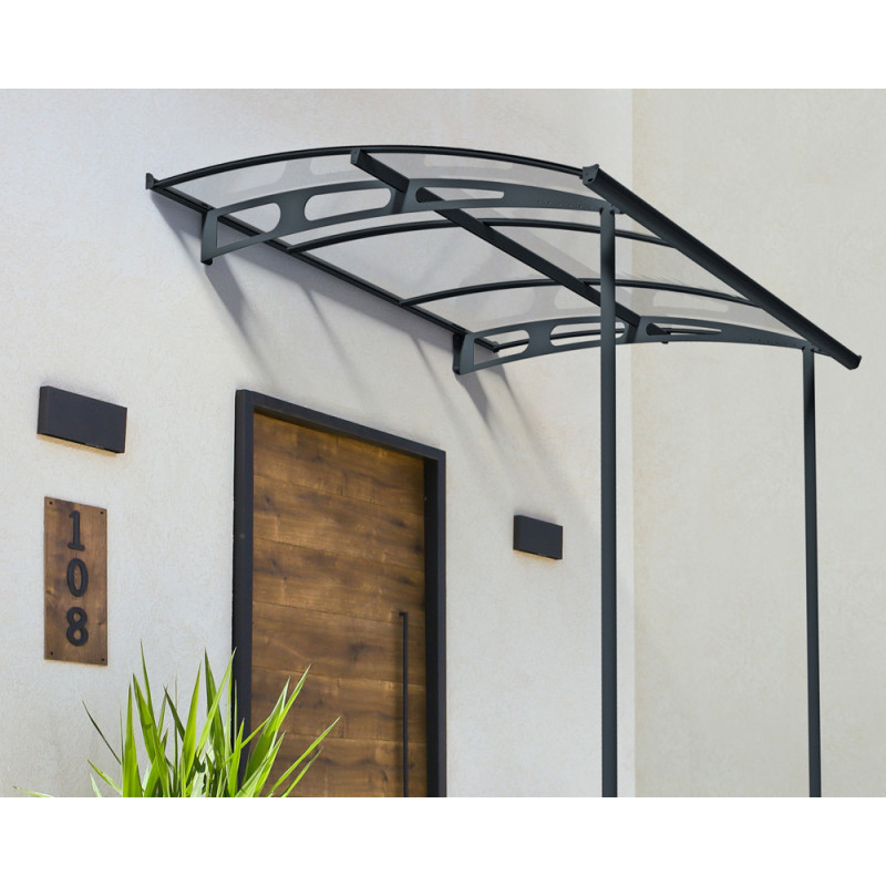 Marquise de porte Vega grise 200,5 x 199,6 cm CANOPIA