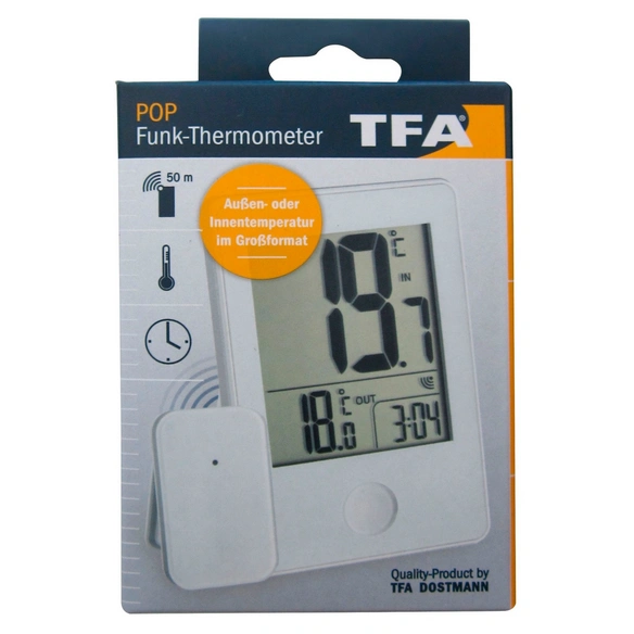 Digital-Funkthermometer, Breite: 6 cm, Temperaturbereich: -20 bis 60 °C