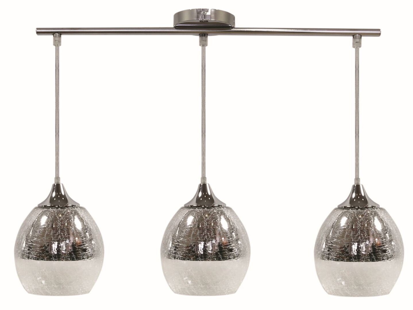 Lampa wisząca Celia 3-punktowa metalowa srebrna