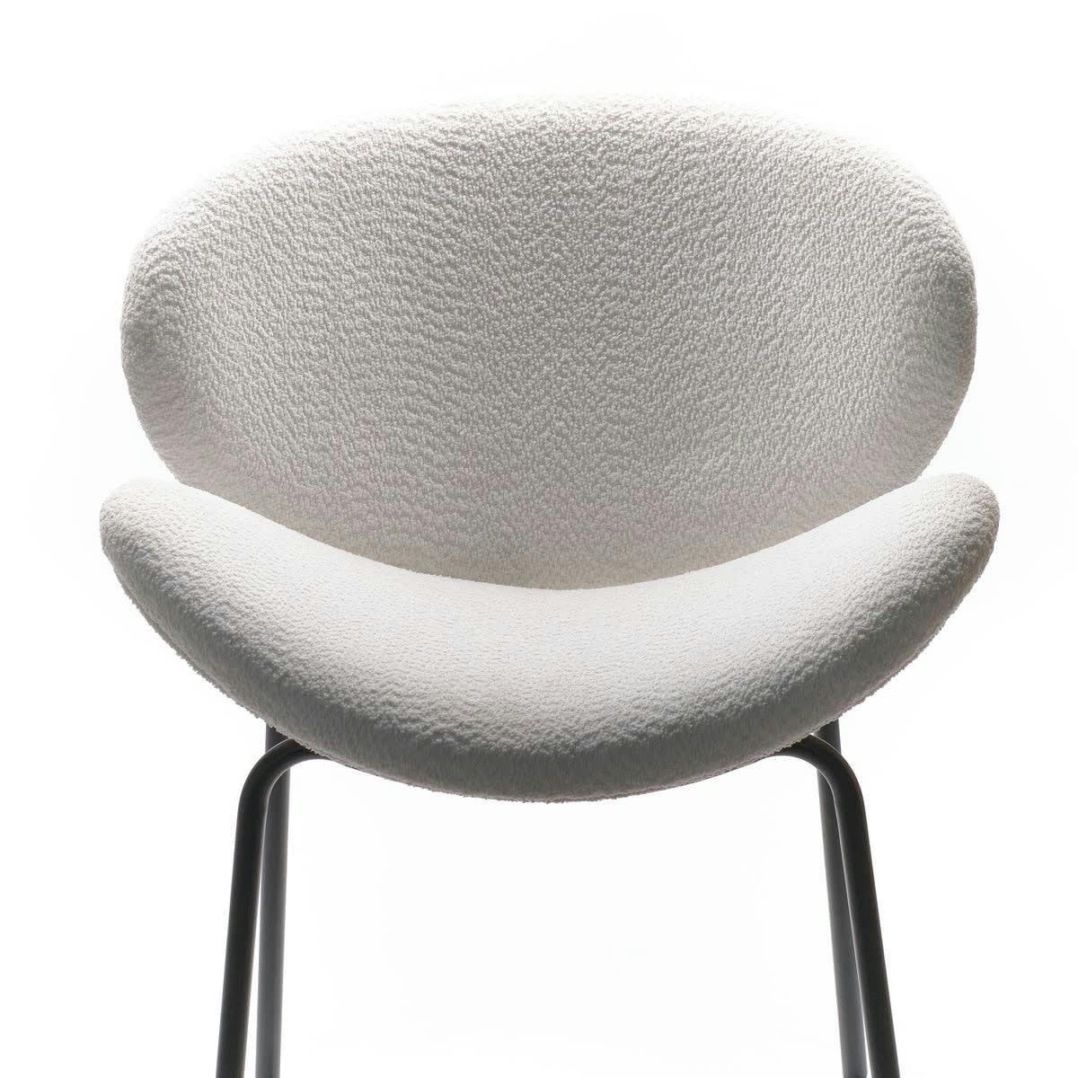 RETRO MOOD - Fauteuil bouclette ecru 61x60x75