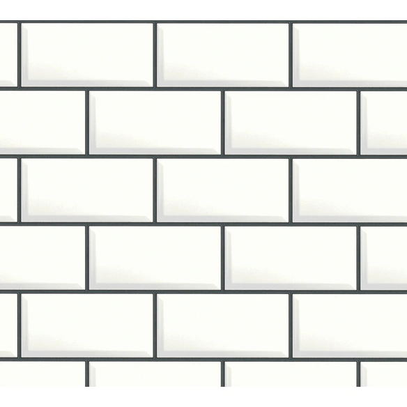 Vliestapete, Stein-Optik, LxB: 1005x53 cm, schwarz-weiß