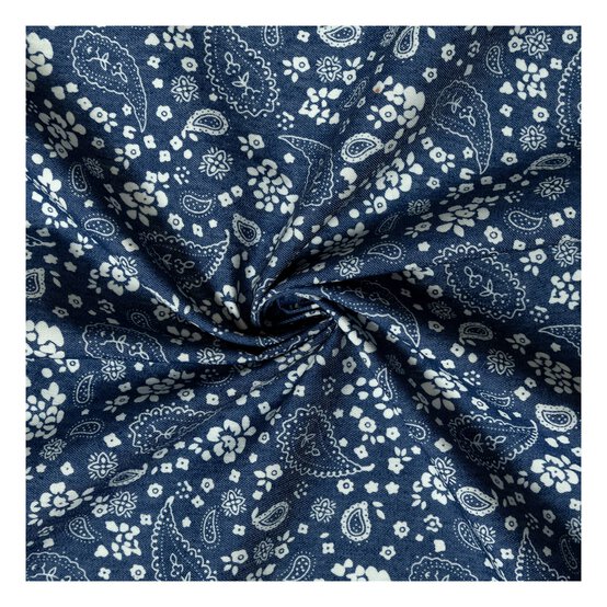 Paisley Print Chambray Fabric by the Metre