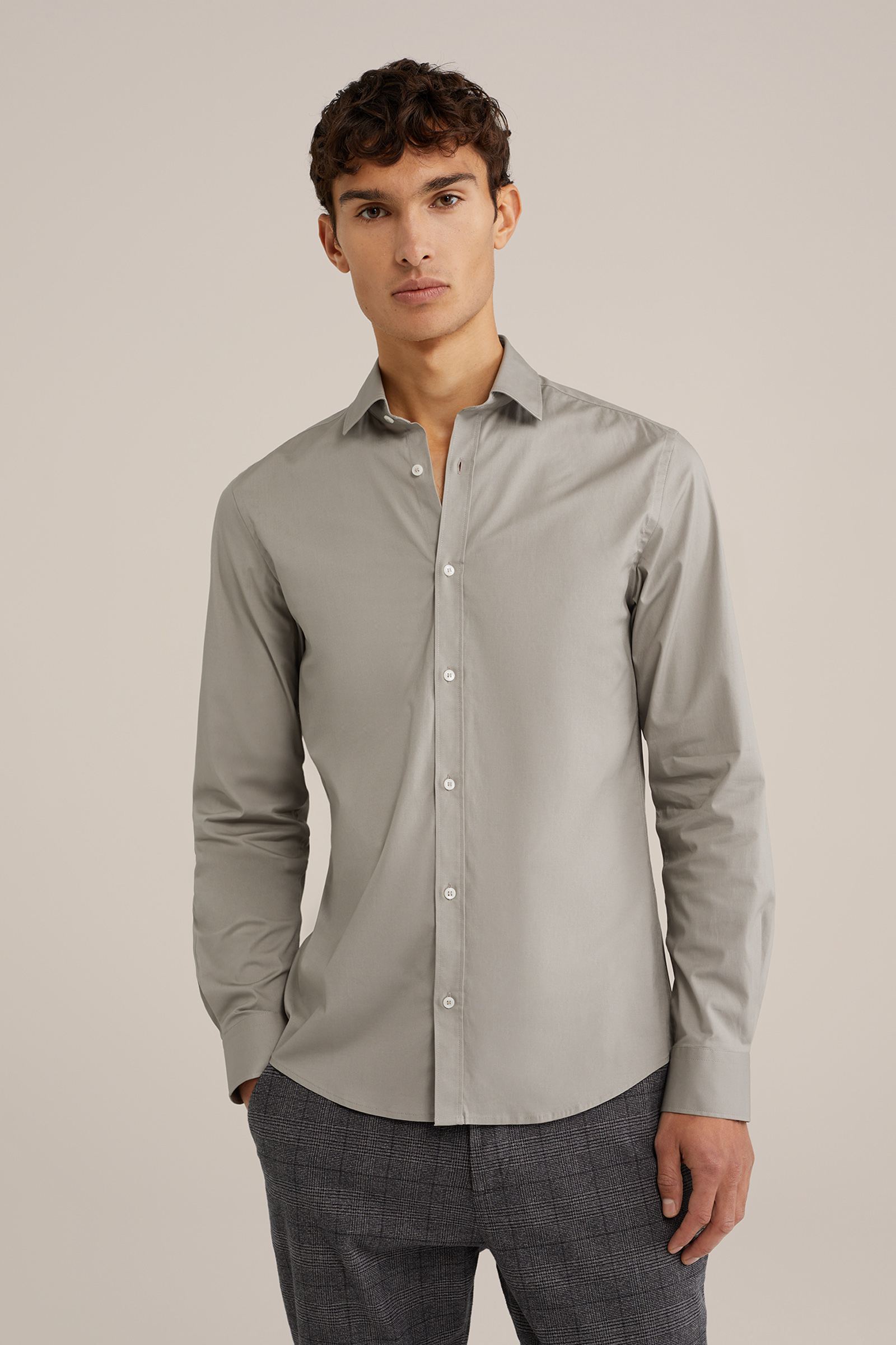 Heren Anti-odour slim fit overhemd met stretch