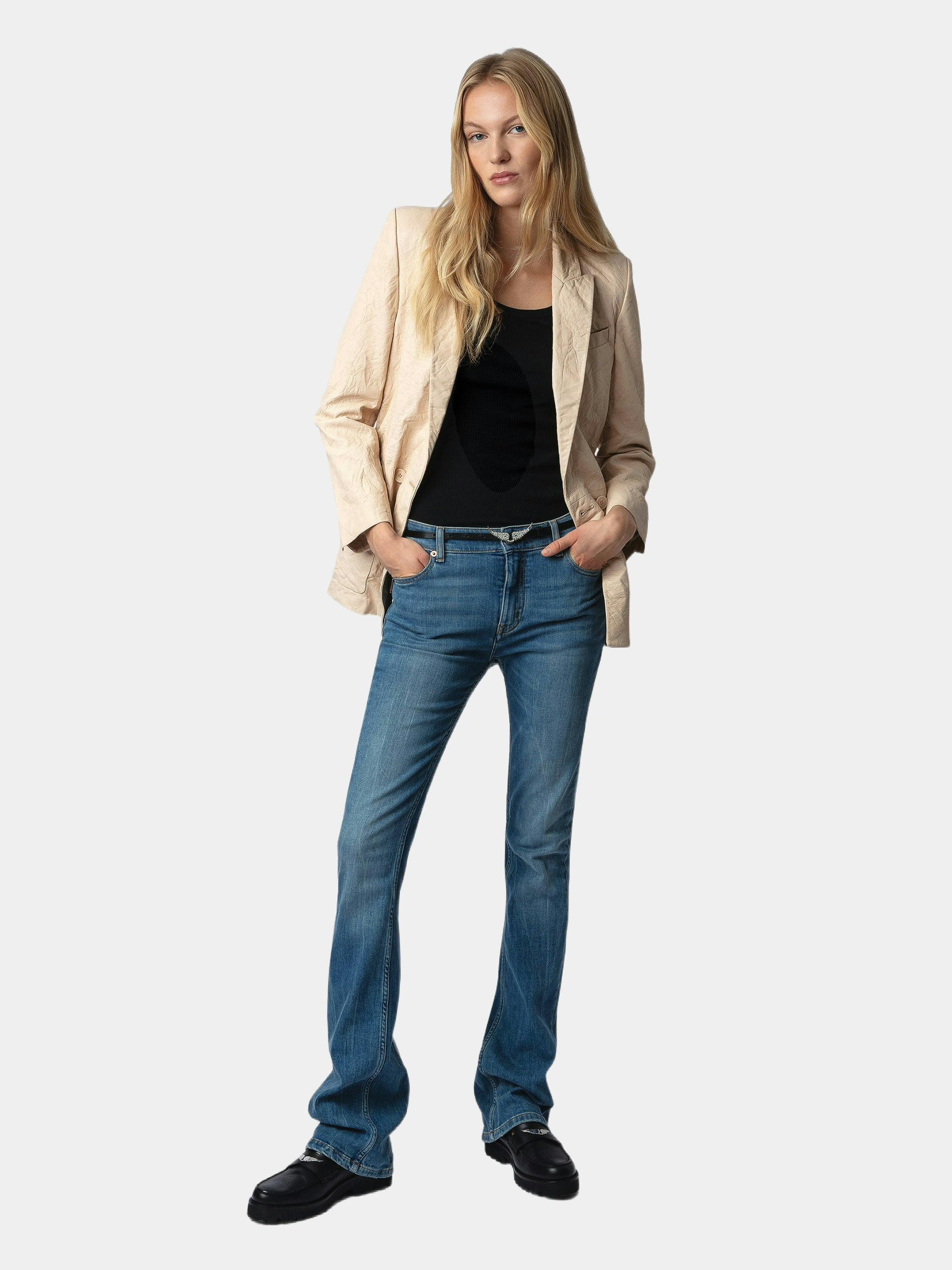 Blazer Visko 100% Cuir Froissé