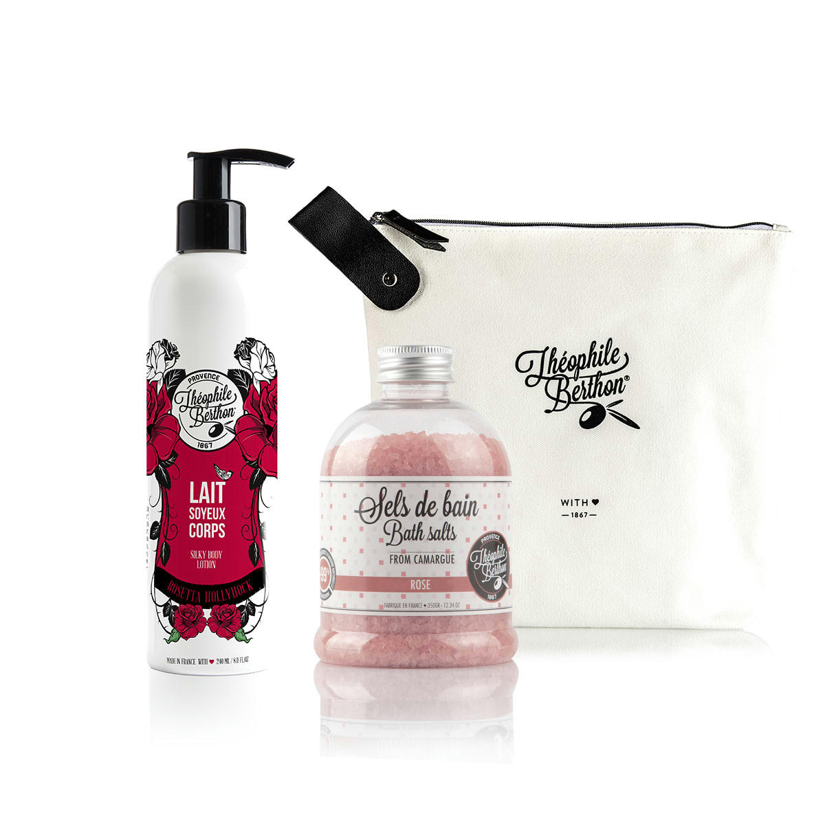 ROSIE - Trousse autour de la rose lait et sels bain