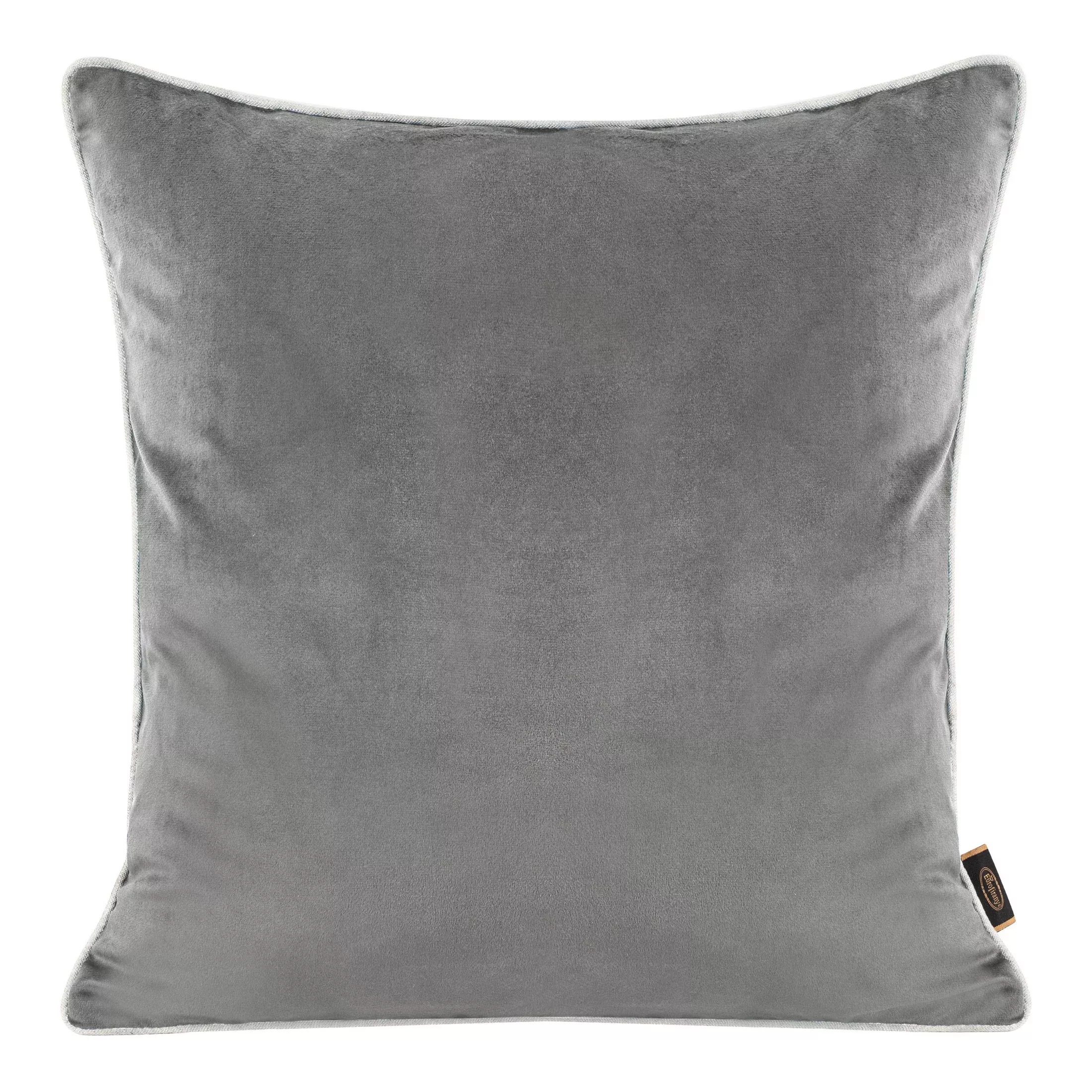 Poszewka na poduszkę 45x45 cm welwetowa, kolor szary, dwustronna lnu z wypustką na brzegach VELVET 57 Eurofirany Premium