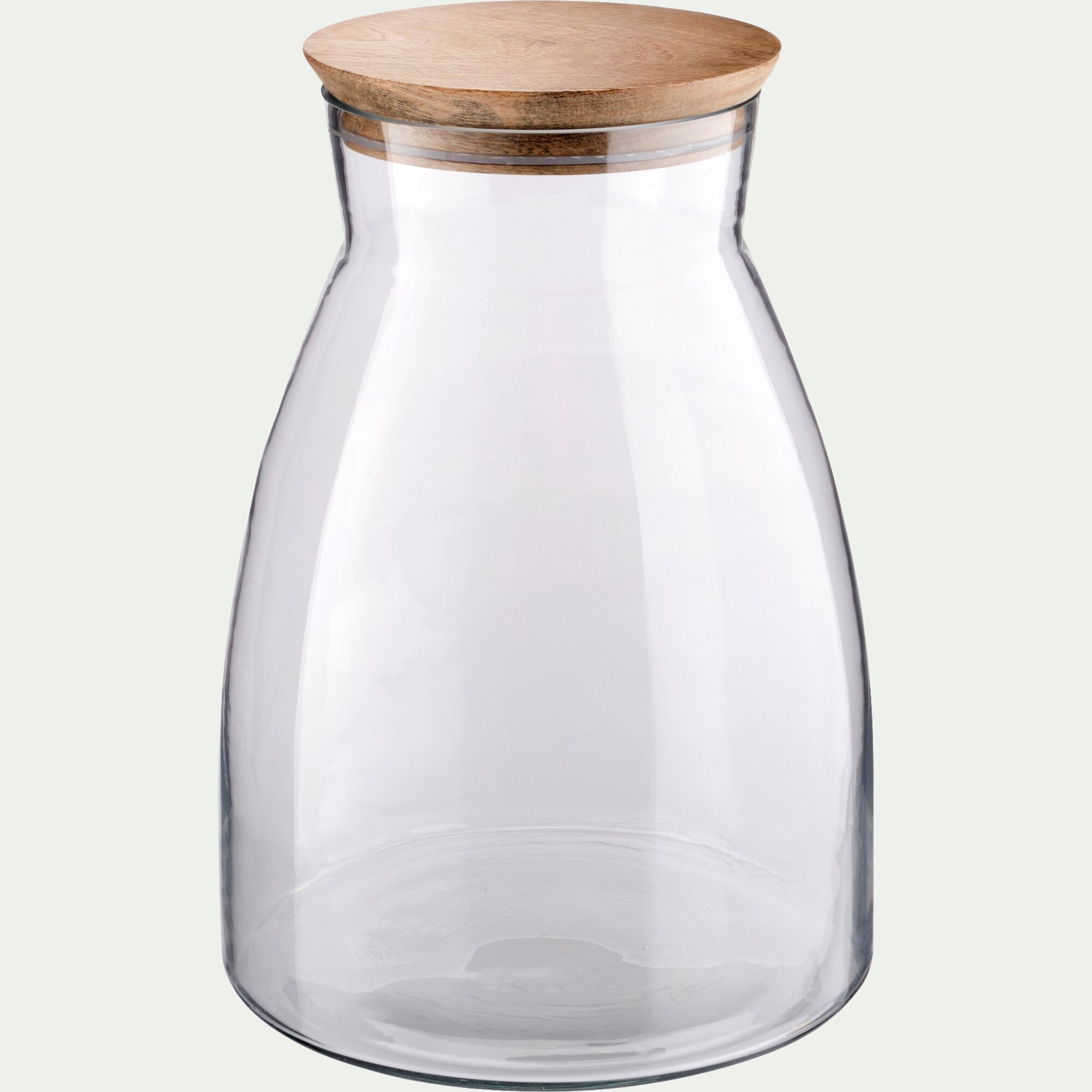 BLOCA - Bocal en verre avec couvercle en manguier 4L - transparent