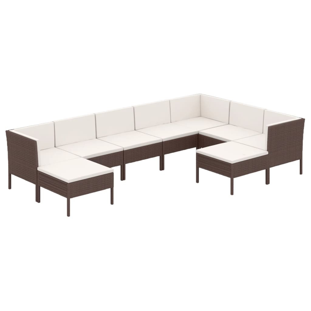 Zestaw wypoczynkowy do ogrodu Brąz Technorattan 3x sofa narożna   4x