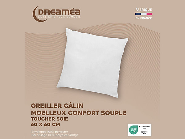 Oreiller 60 x 60 cm de DREAMEA - 400gr - BIESYA