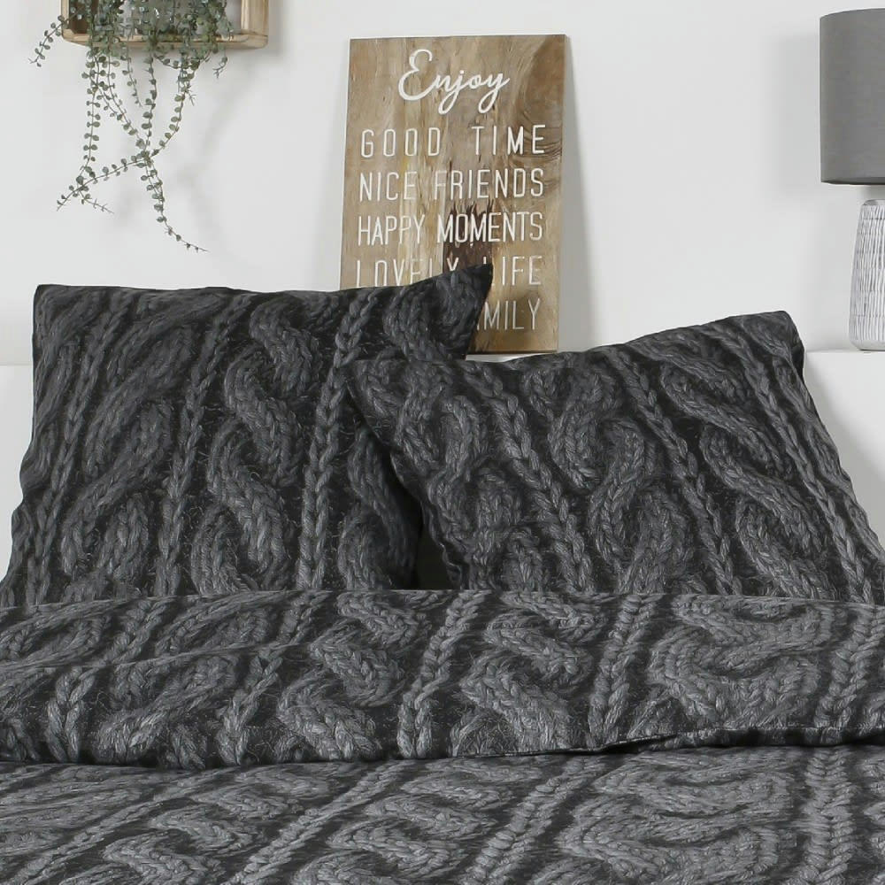 - Parure de couette 100% coton flanelle imprimée 260x240 2 taies