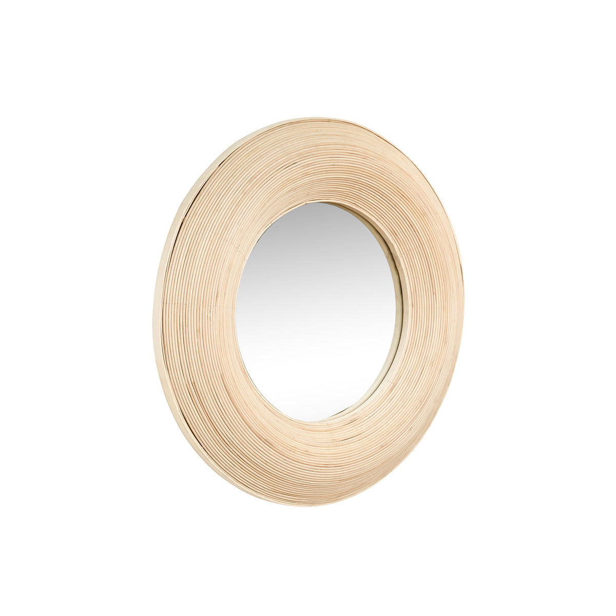Hübsch spiegel Blush - bamboe/spiegelglas - ø60xh6cm