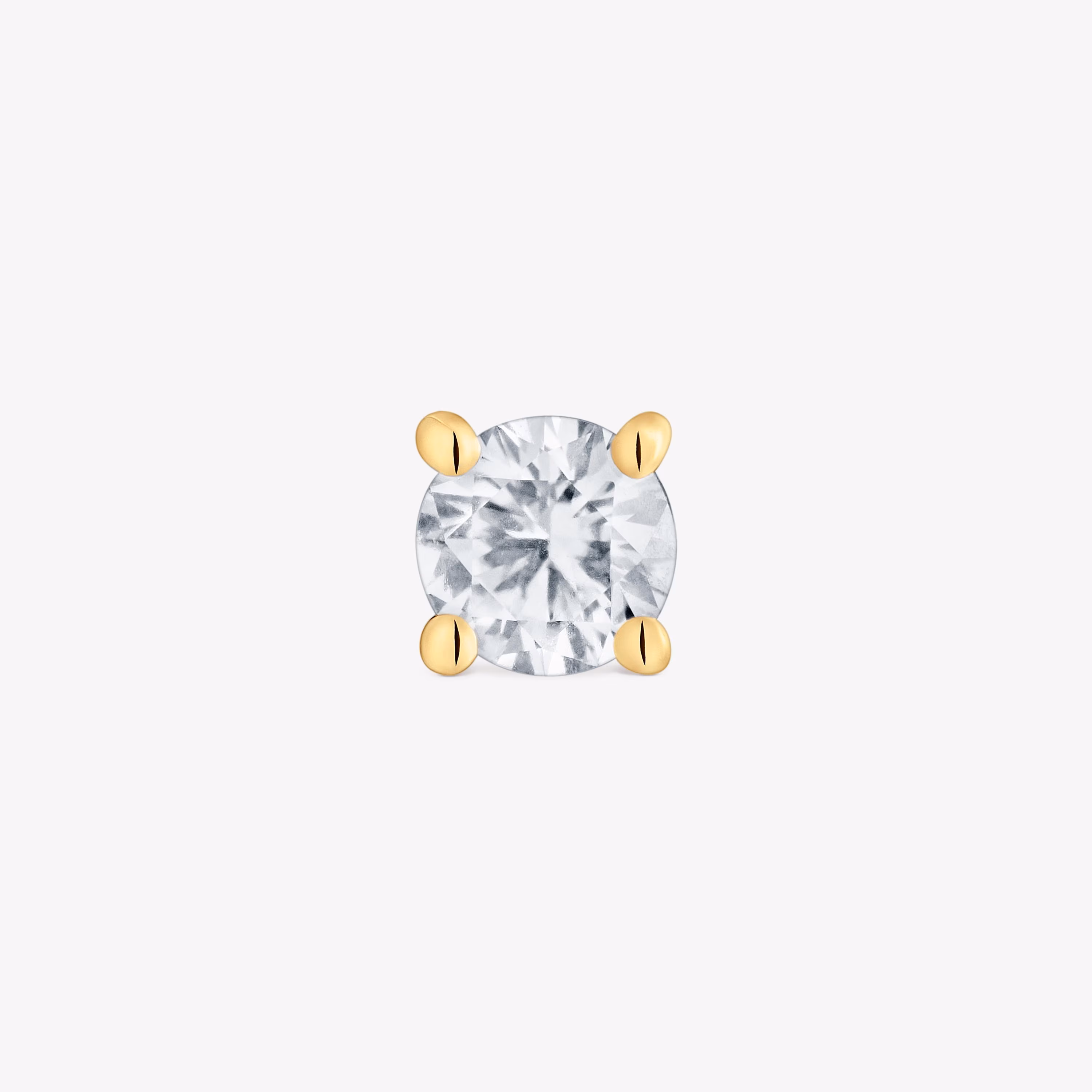 Pendiente individual de oro 14 kt y diamante creado en laboratorio 0,10 ct Shine LGD