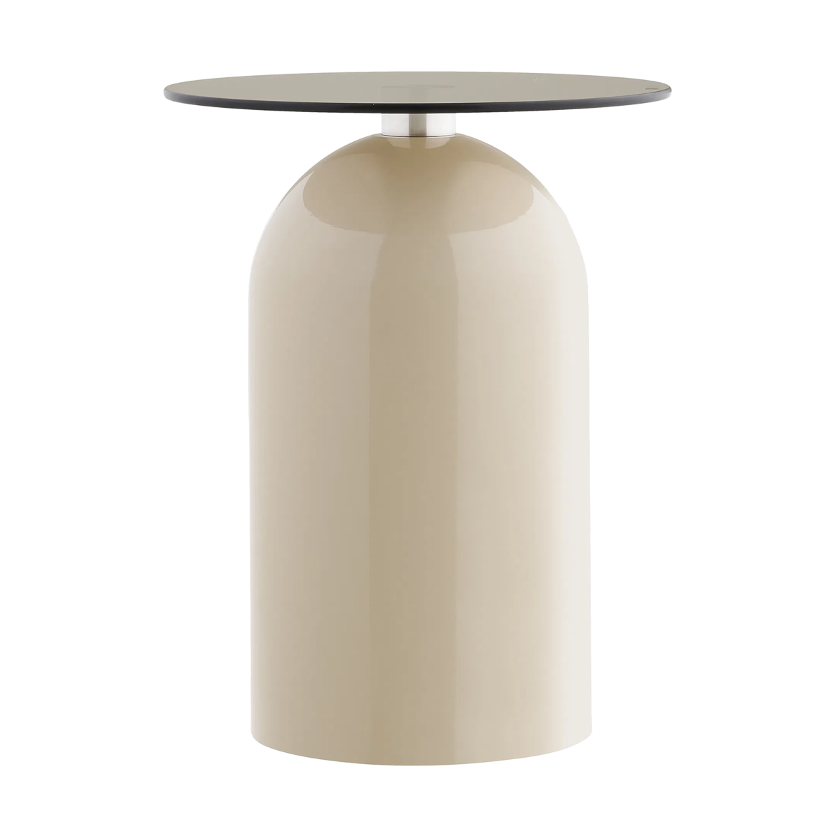 Artichok Raiza metalen bijzettafel beige met glazen blad - Ø40