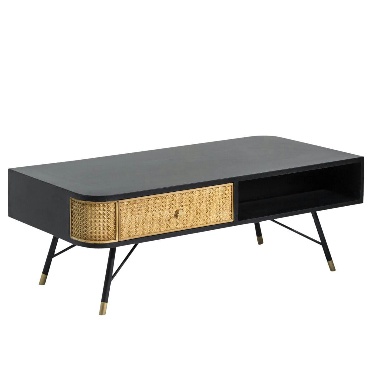 VOLTERRA - Table basse en métal noir 120 cm