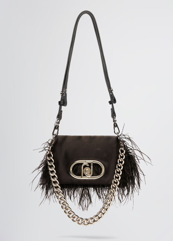 Borsa LaPuffy piccola con piume