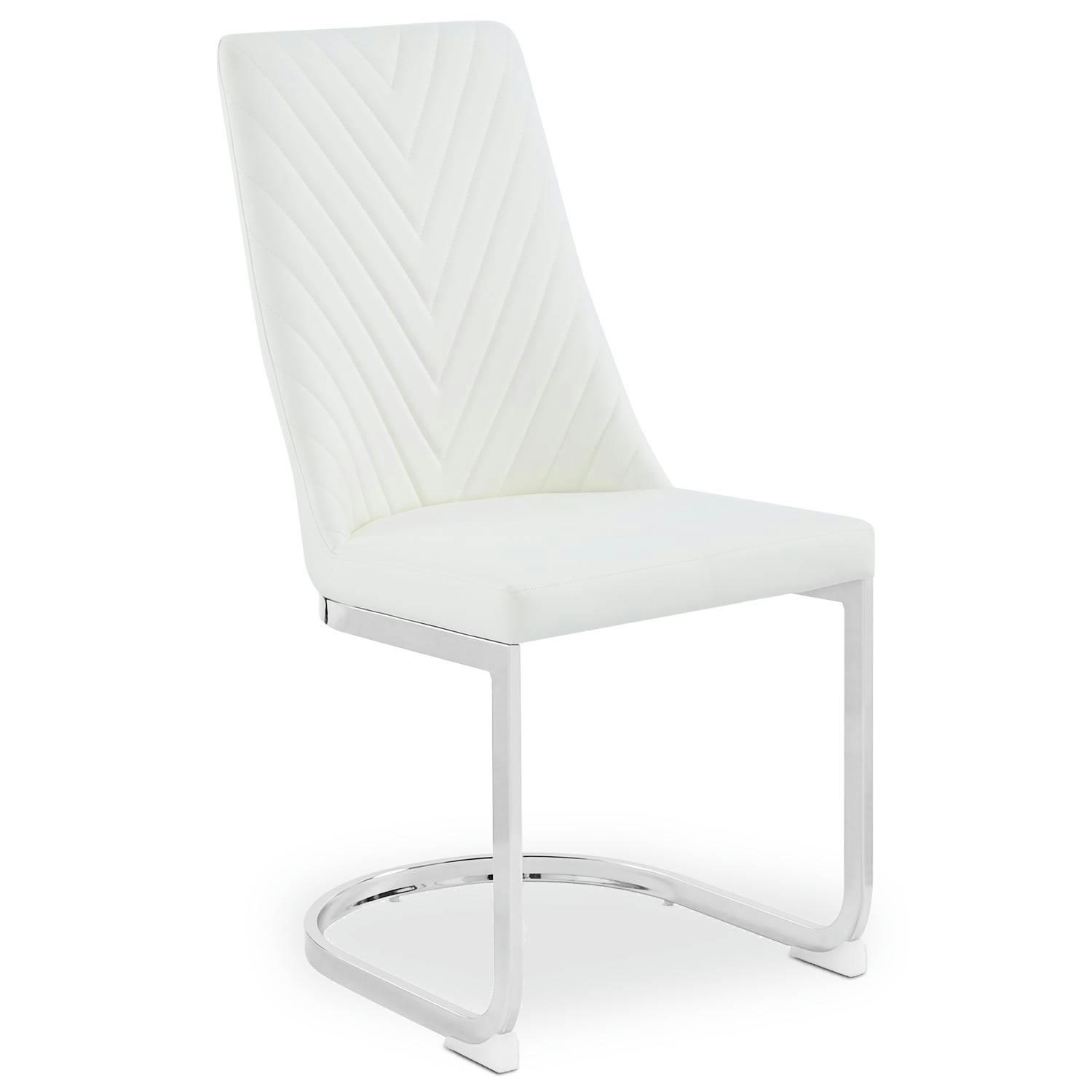 MISTIGRI - Lot de 2 chaises design simili blanc