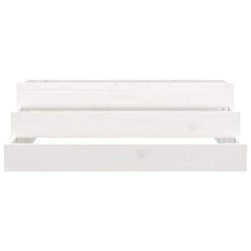 NNEVL Planter White 80x80x27 cm Solid Wood Pine