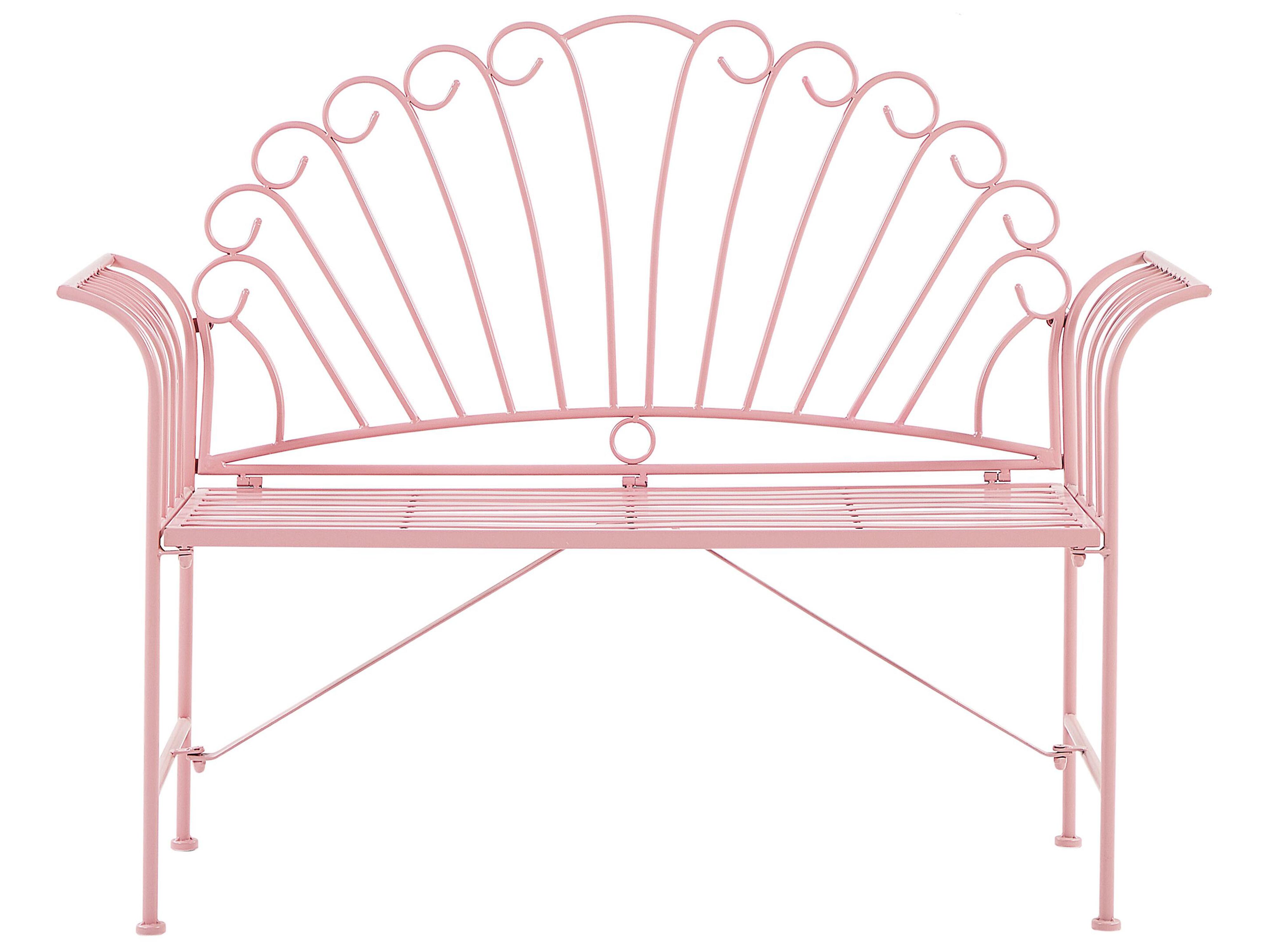 Garden Side Table CAVINIA 40 cm 40 cm Metal Pink