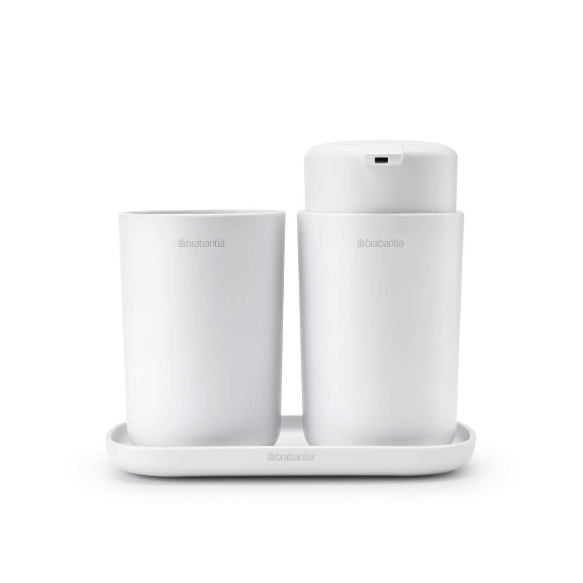 Brabantia ReNew Badkameraccessoire-set, zeepdispenser, tandenborstelhouder en schaal - White