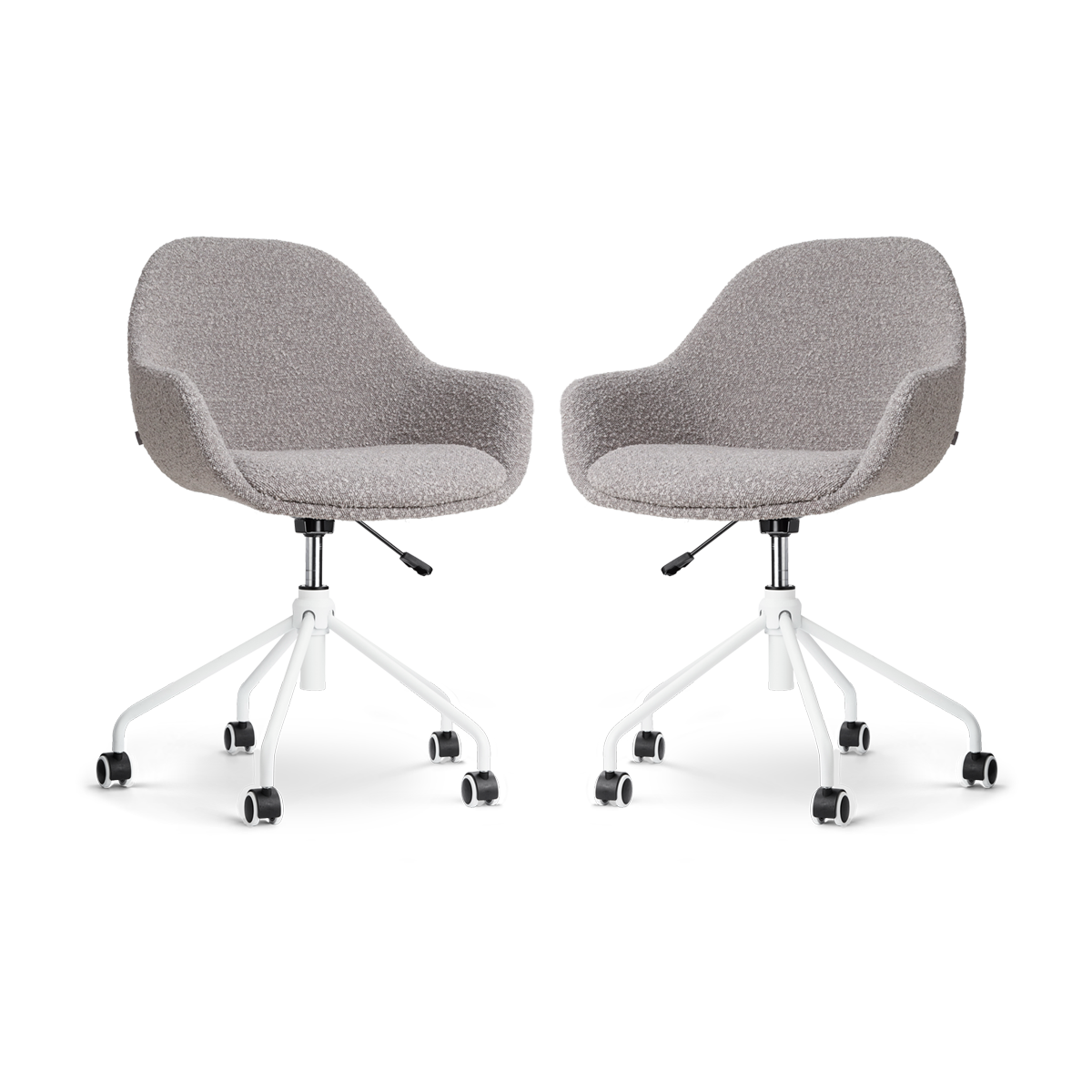 Nolon Nout-Mae Bureaustoelen Set van 2 - Bouclé Taupe - Wit