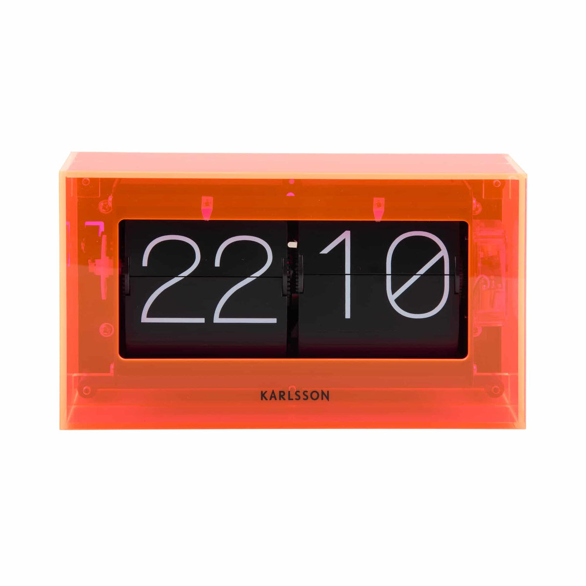 Karlsson tafelklok Boxed Flip - oranje - 20.7x7.1x11.7cm