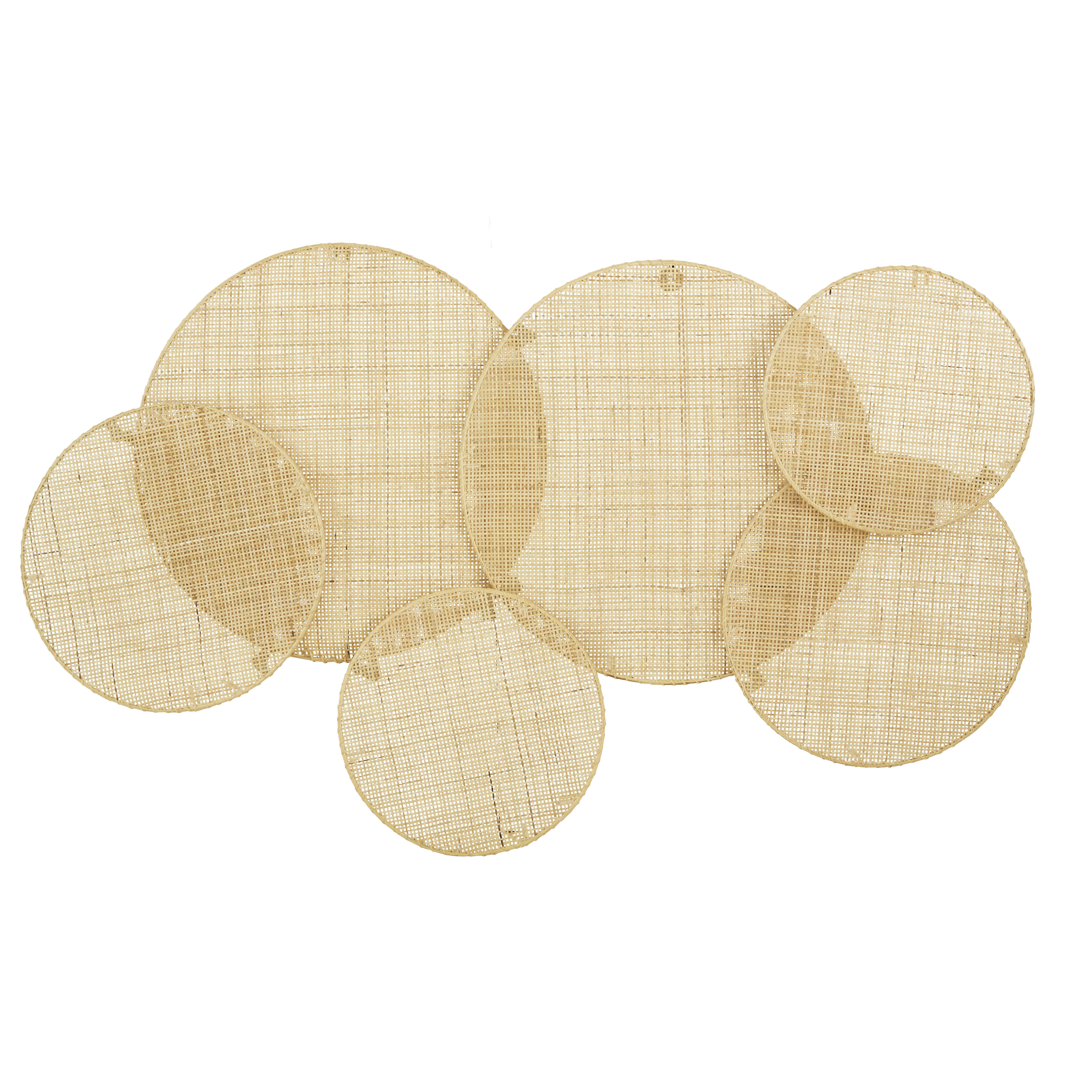 TASSIA - Déco murale cercles en rotin tressé 140x82