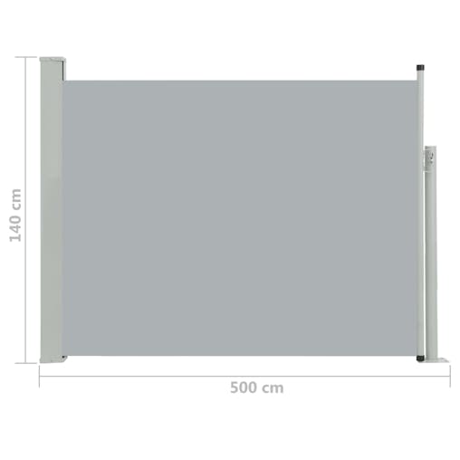 NNEVL Patio Retractable Side Awning 140x500 cm Grey