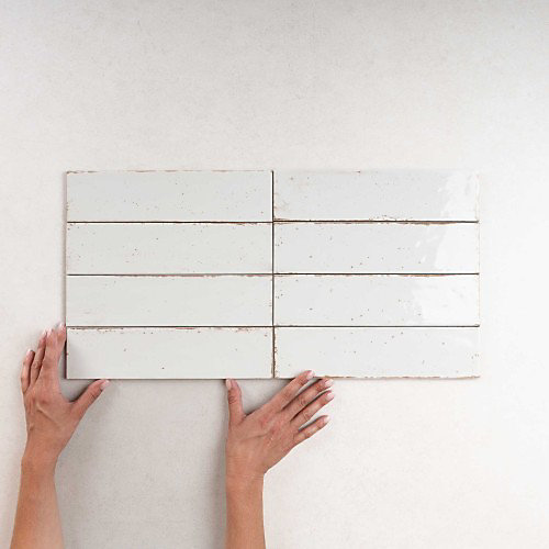 Carrelage Effet Zellige Blanc AGADIR - Niebla 7x28 - Les Carreaux de Jean