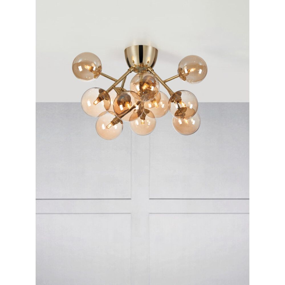 TAKLAMPE MARKLSLÖJD QUEENS CEILING GULL/AMBER