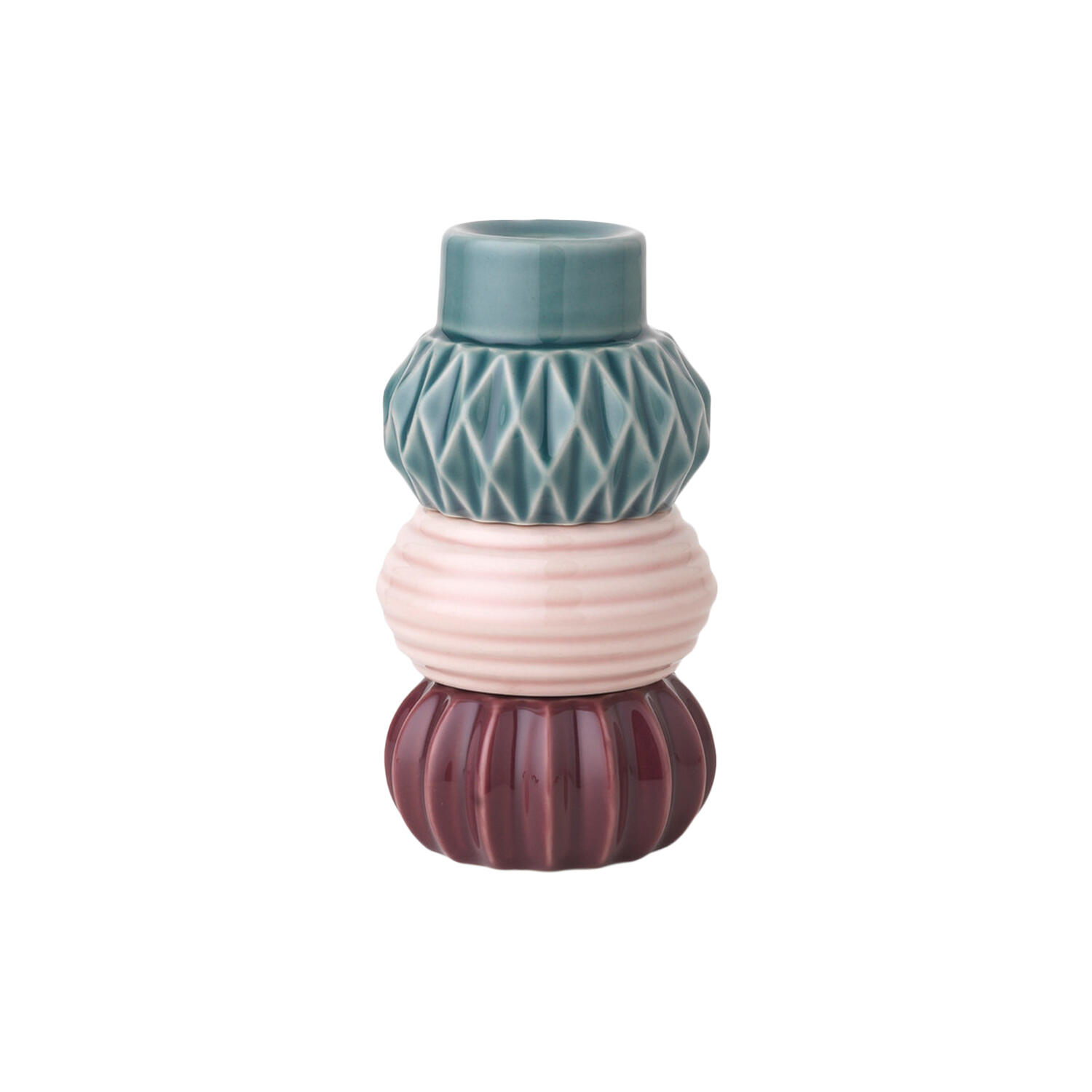Samsurium Candlestack lysestage, mørk bl&aring;/pudder/aubergine