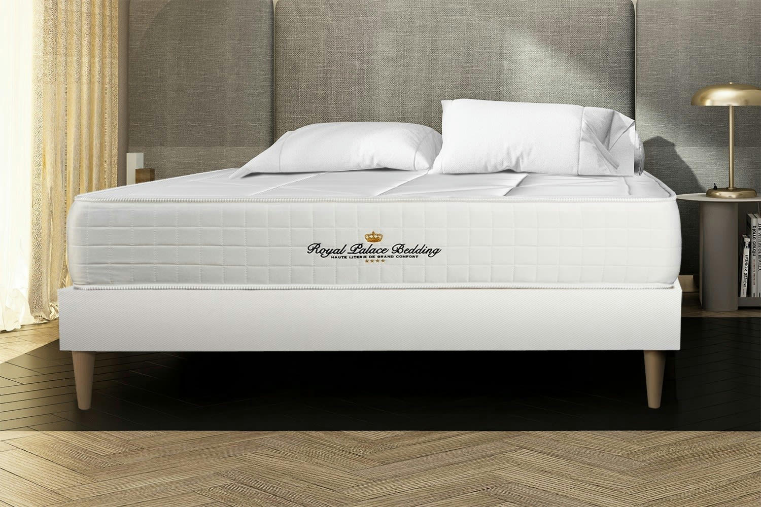 WINDSOR - Ensemble 200x200 Ressorts et mémoire de forme - sommier kit