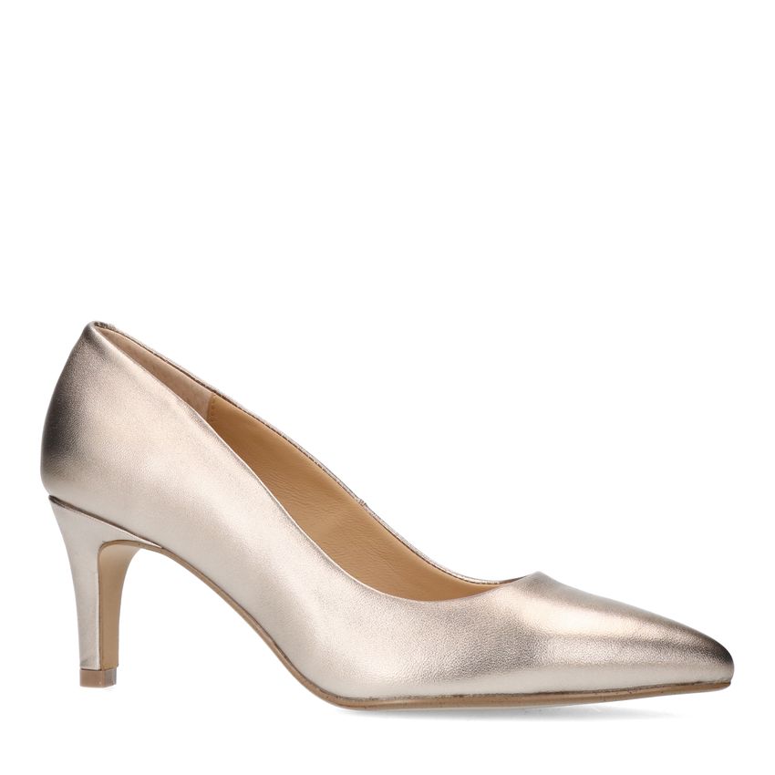 Manfield Bronzen leren pumps