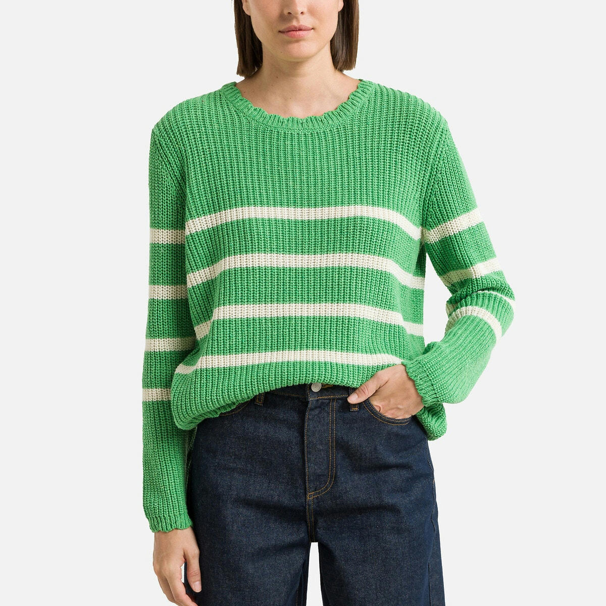 Pull rayé, col rond