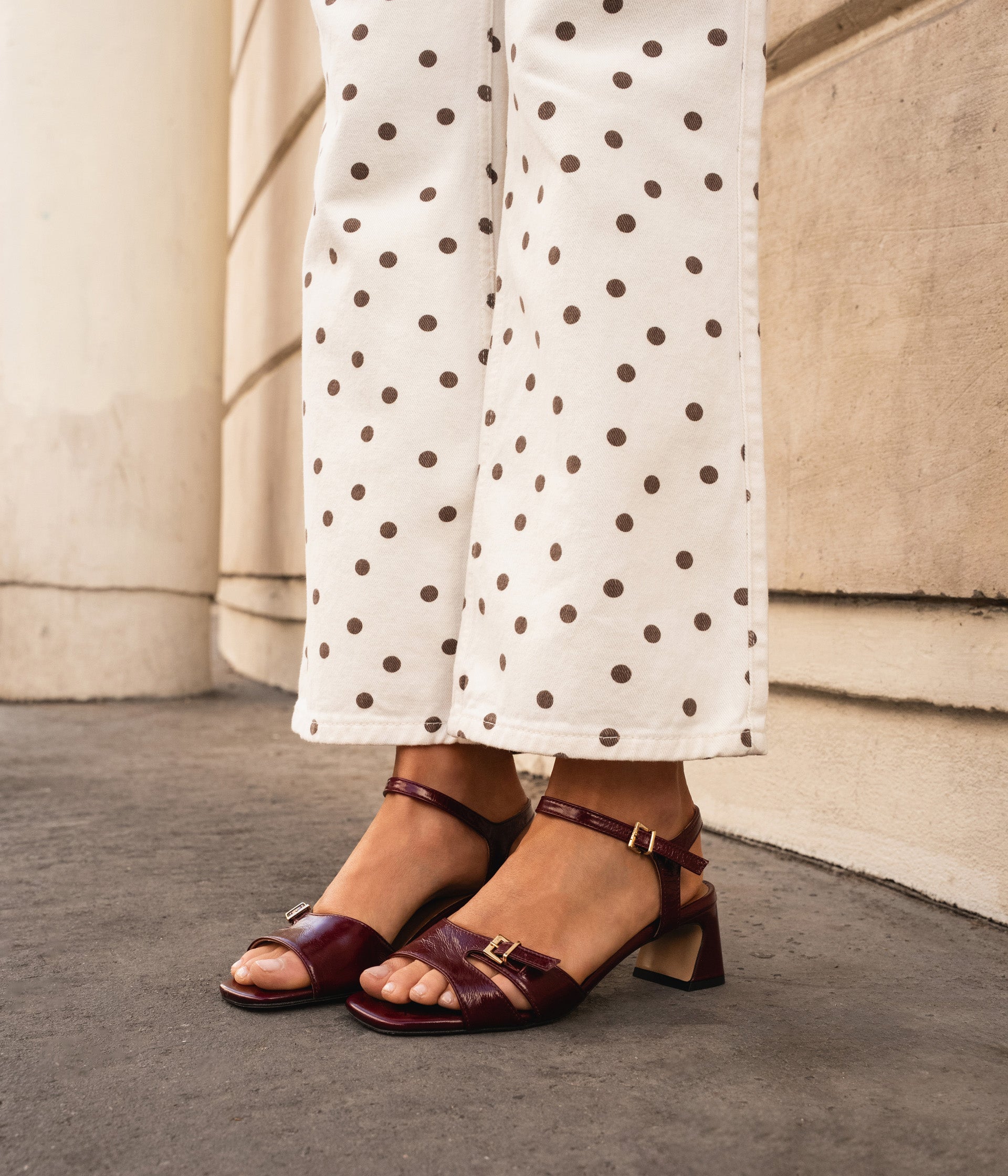 Sandales vernies cerise Louisiane