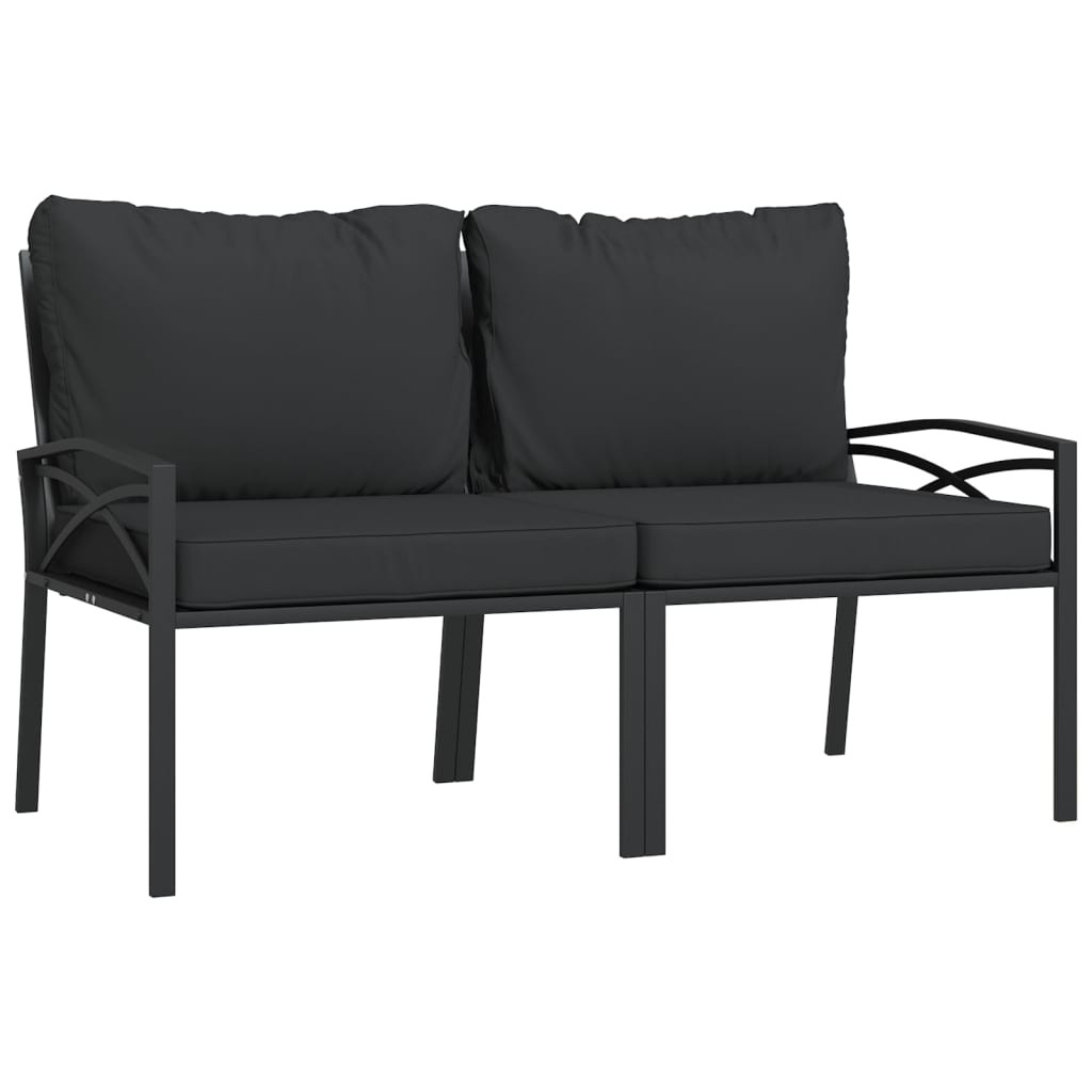 Krzesła ogrodowe z szarymi poduszkami 2 szt 62x75x79 cm stal