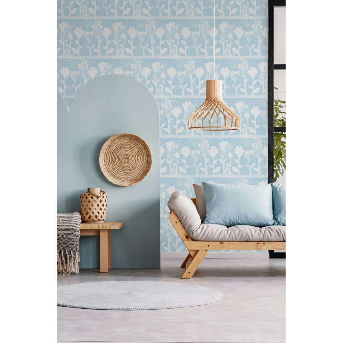 TULIPANO - Papier peint panoramique motif floral Blanc 240x270cm