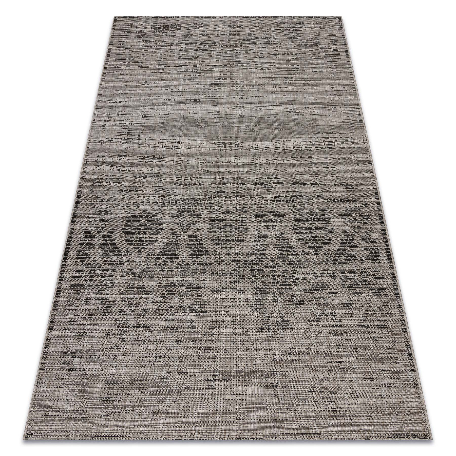 DYWAN SZNURKOWY SIZAL FLOORLUX 20211 srebrny/ CZARNA 80x150 cm