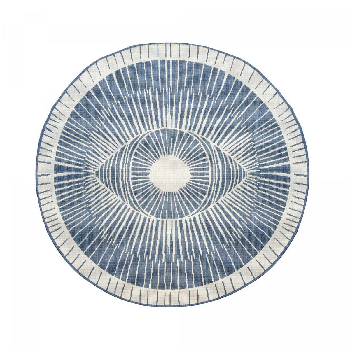 EXT COSMIC REVERSIBLE ROND - Tapis extérieur bleu 160x160 rond