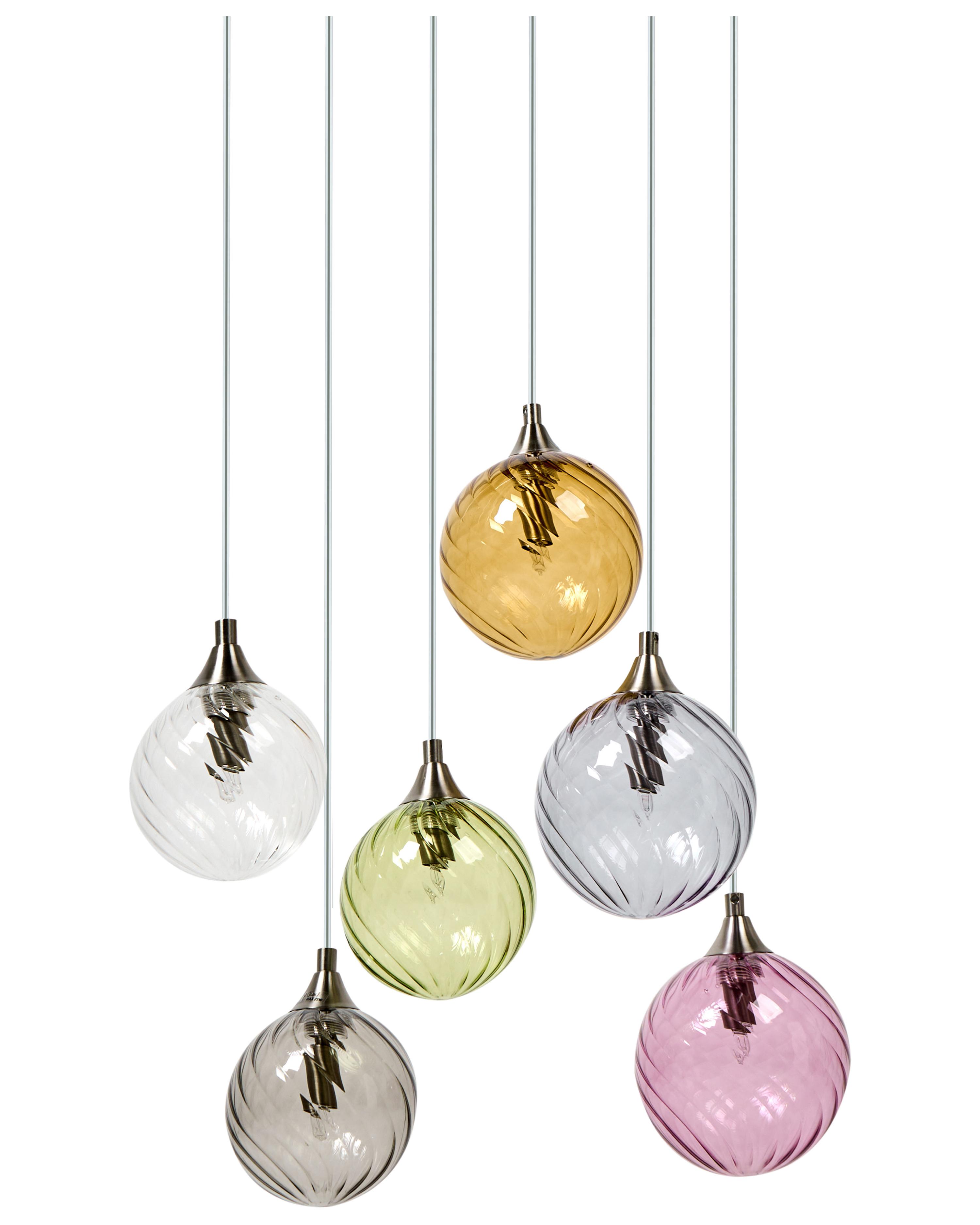 6 Light Pendant Lamp TUDDI Glass Multicolour