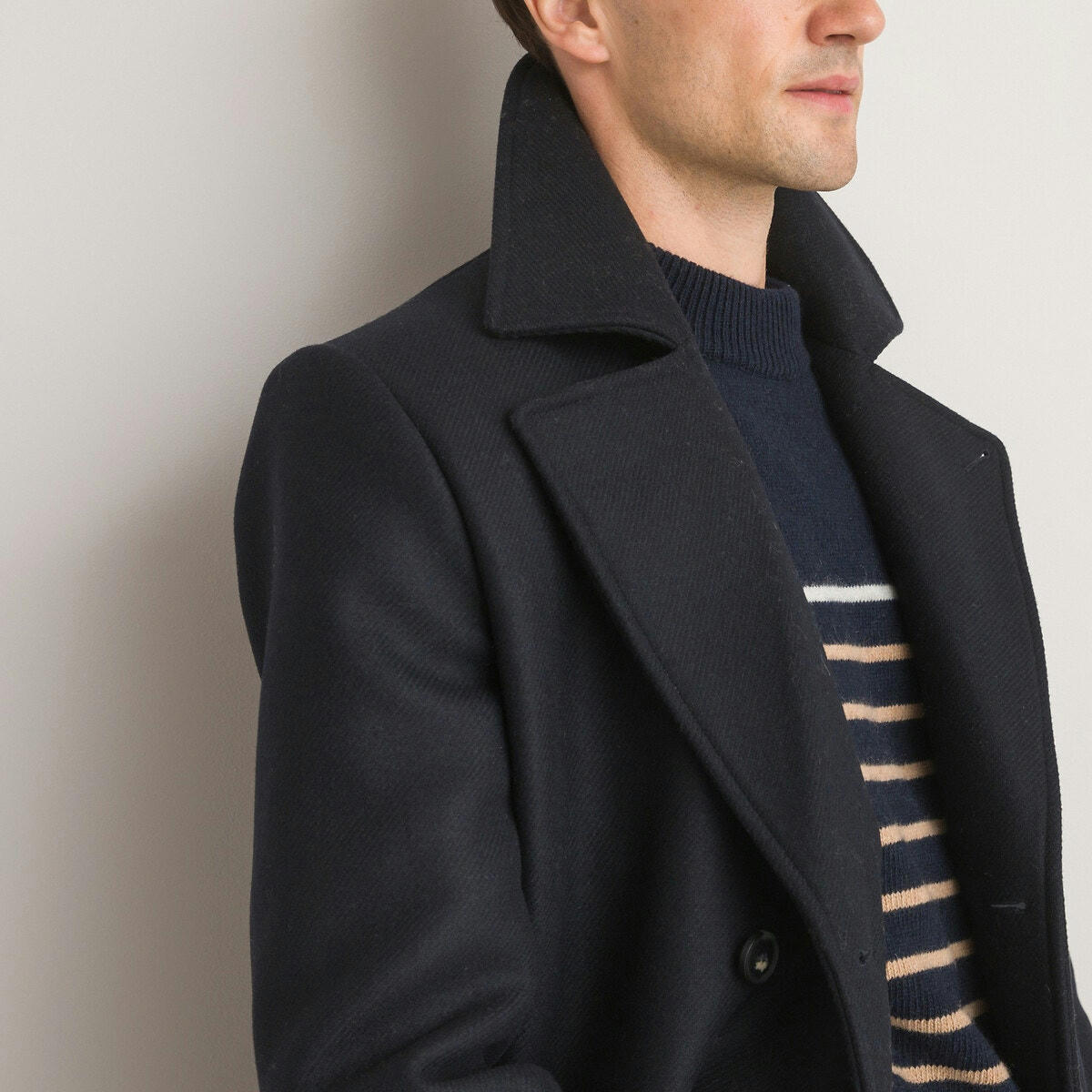 Manteau laine majoritaire, fabriqué en France